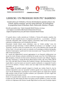 Comunicato stampa Jan Lisiecki - Società del Quartetto di Vicenza