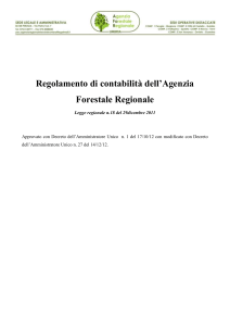 Il Conto Finanziario - Agenzia Forestale Regionale