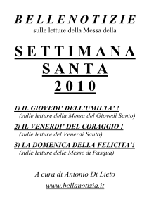 sulle letture della Messa del Giovedì Santo