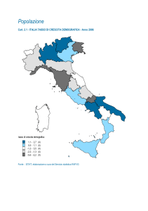 Cart. 2.1 ITALIA Tasso di crescita demografica