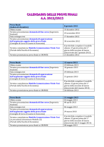 Calendario delle prove finali per l`a.a. 2012/2013