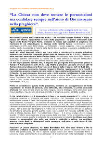 Dopo le grandi feste, ritorniamo adesso alle catechesi sulla preghiera