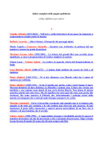 Indice completo delle pagine pubblicate