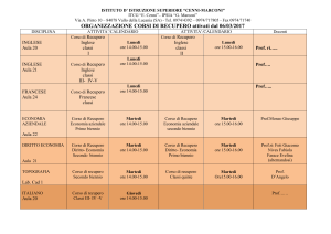 Corsi di recupero - Calendario - IIS "Cenni