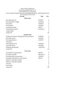 Elenco degli insegnamenti Curriculum generale classe L