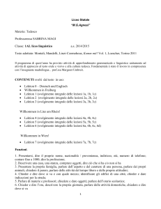 Liceo Statale “M.G.Agnesi” Materia: Tedesco Professoressa