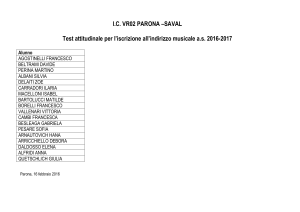 SAVAL Test attitudinale per l`iscrizione all`indirizzo