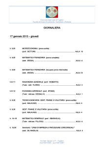 GIORNALIERA 17 gennaio 2013 – giovedì