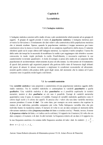 Capitolo 8 La statistica - I.I.S. Prever – Pinerolo