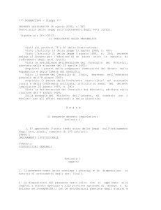 D.Lgs. 267/2000 - Ufficio Formazione Comuni