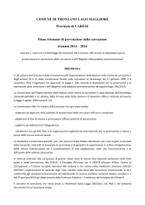 Piano triennale prevenzione della corruzione 2014-2016