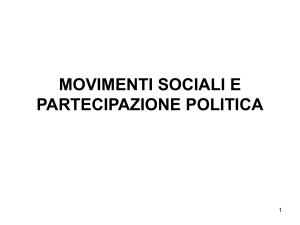 movimenti sociali e partecipazione politica