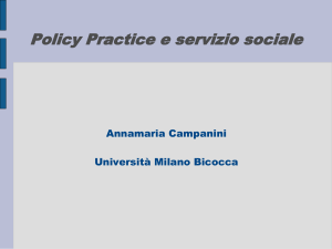 POLICY PRACTICE - Dipartimento di Sociologia e Ricerca Sociale