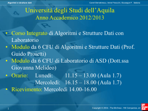Algoritmi e Strutture Dati - University of L`Aquila