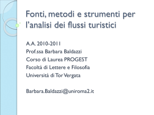 Fonti, metodi e strumenti per l`analisi dei flussi turistici