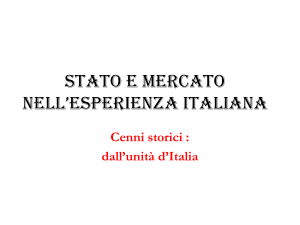 Stato e mercato nell`esperienza italiana: dall`Unità d`Italia alle soglie