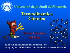 Teoria cinetica - Università degli Studi dell`Insubria
