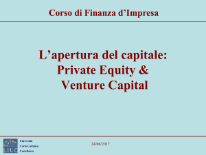 L`apertura del capitale: Private Equity e Venture Capital