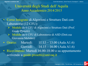 Algoritmi e Strutture Dati - Università degli Studi dell`Aquila