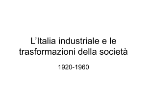 L`Italia industriale e le trasformazioni della società