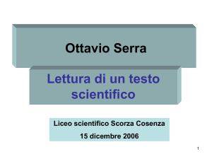 Ottavio Serra Lettura di un testo scientifico Liceo scientifico Scorza