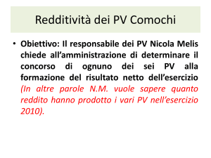 Redditività dei PV Comochi