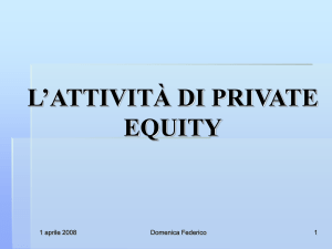 L`attività di private equity - Dipartimento di Scienze Aziendali e