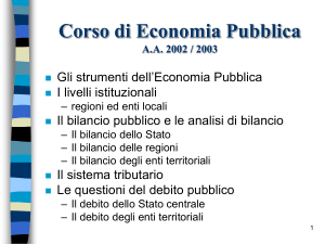 Corso di Economia Pubblica AA 2002 / 2003