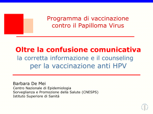 Diapositiva 1 - EpiCentro - Istituto Superiore di Sanità
