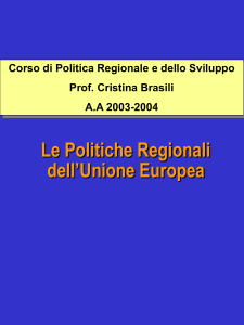 Corso di Politica Regionale e dello Sviluppo- AA 2003
