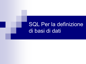 SQL Per la definizione di basi di dati