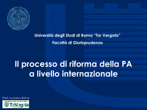New Public Management - Università degli Studi di Roma "Tor