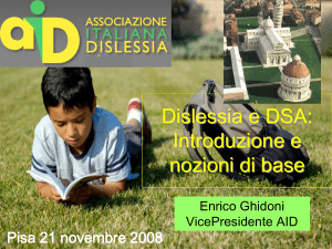 LA DISLESSIA IN ITALIA: situazione e prospettive
