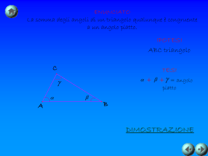 ENUNCIATO La somma degli angoli di un triangolo qualunque è