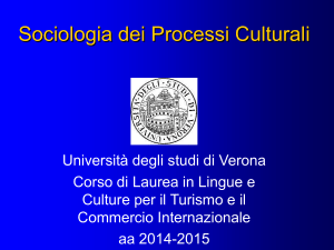 Sociologia dei Processi Culturali - Università degli Studi di Verona