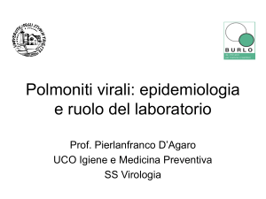 Polmoniti virali: epidemiologia e ruolo del laboratorio