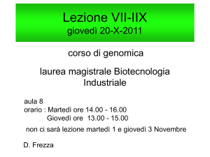 Lez7-8_Genomica_20-X-11 - Università degli Studi di Roma
