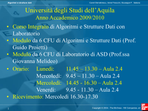 Algoritmi e Strutture Dati - Università degli Studi dell`Aquila