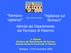 (2009): la farmacovigilanza nel Dipartimento del farmaco di Palermo