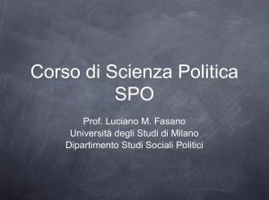 Corso di Scienza politica - Dipartimento di Scienze sociali e politiche