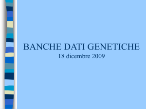BANCHE DATI GENETICHE 18 dicembre 2009