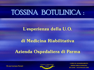 TOSSINA BOTULINICA : L`esperienza della UO di Medicina