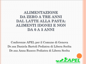 ALIMENTAZIONE DA ZERO A TRE ANNI Dal latte