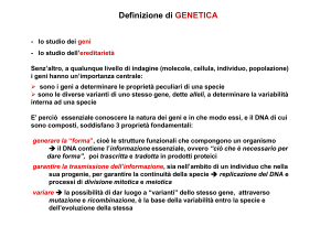 Definizione di GENETICA