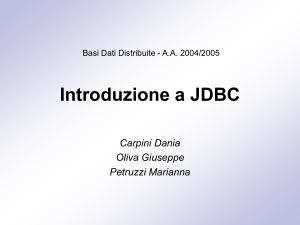 Introduzione a JDBC - Dipartimento di Ingegneria dell`Informazione