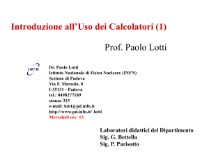 lez0 - INFN - Sezione di Padova - Istituto Nazionale di Fisica Nucleare