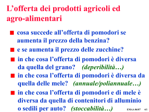 L`elasticità dell`offerta rispetto al prezzo di un fattore