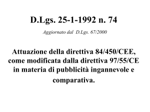 D.Lgs. 25-1-1992 n. 74 Attuazione della direttiva 84/450/CEE, come