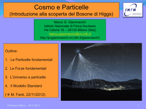 Cosmo e Particelle - Istituto Nazionale di Fisica Nucleare