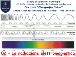 Modulo “Fisica dell`atmosfera e dell`Idrosfera” Prof. Carlo Bisci